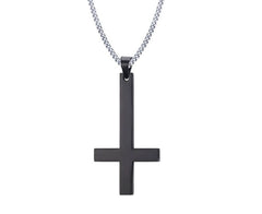 Stainless Steel Inverted Cross Pendant Necklace