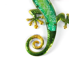 Green Gecko Metal Wall Art