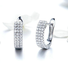 Silver and Crystal Stud Earrings