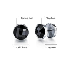 Mens Dumbbell Stud Earrings