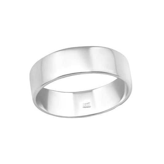 Plain polished 925 sterling silver midi band ring with a smooth 4.5 mm wide minimalist design, available in Australia.