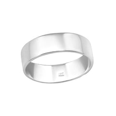 Plain polished 925 sterling silver midi band ring with a smooth 4.5 mm wide minimalist design, available in Australia.