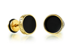 Mens Steel Gold Earrings