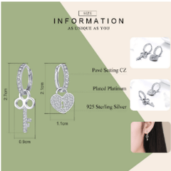Silver Lock and Key Earrings