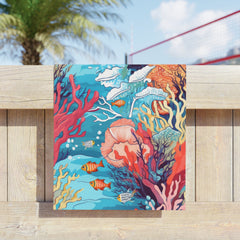 Underwater Coral Reef Beach Towel