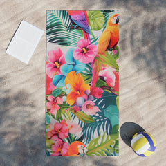 Tree Birds Beach Towel