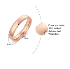 Rose Gold Wedding Band Ring for Women
