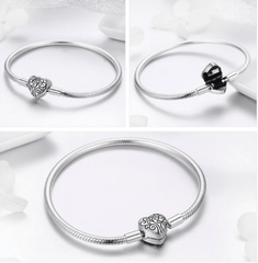 Sterling Silver Tree of Life Heart Bracelet