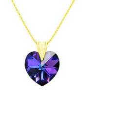 24K Gold Plated Sterling Silver Heliotrope Heart Jewellery Set