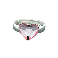 Sterling Silver Heart Rosaline Crystal Ring