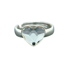 Sterling Silver Heart Crystal Ring
