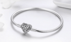 Sterling Silver Tree of Life Heart Bracelet