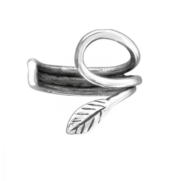 Silver Leaf Ear Cuff