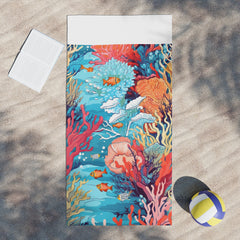 Underwater Coral Reef Beach Towel