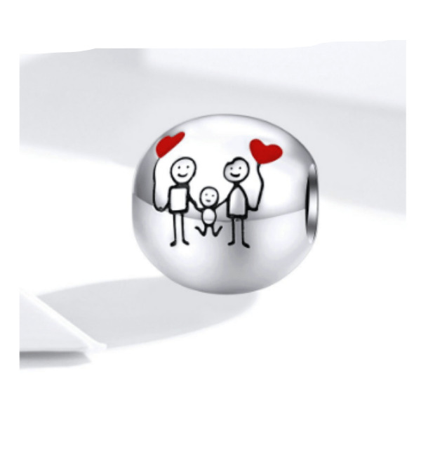 Sterling Silver Family Charm
