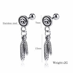 Vintage Feather Dangle Earrings