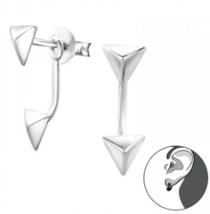 Silver Triangle Hanging Earrings