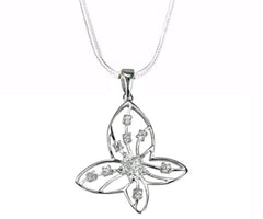 STERLING SILVER BUTTERFLY PENDANT WITH ZIRCONIAS