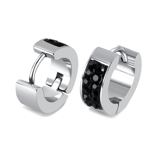 Black Huggie Earrings for men
