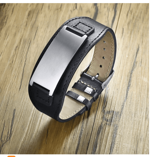 Personalised Engraved leather Bracelet for Men