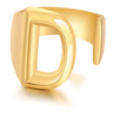 Women Gold Letter  Initial Ring