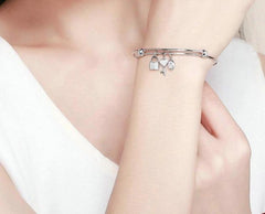 Silver Key and Lock Bangle