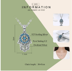 Silver Guarding Hand Pendant Necklace