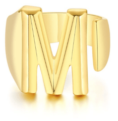 Women Gold Letter  Initial Ring