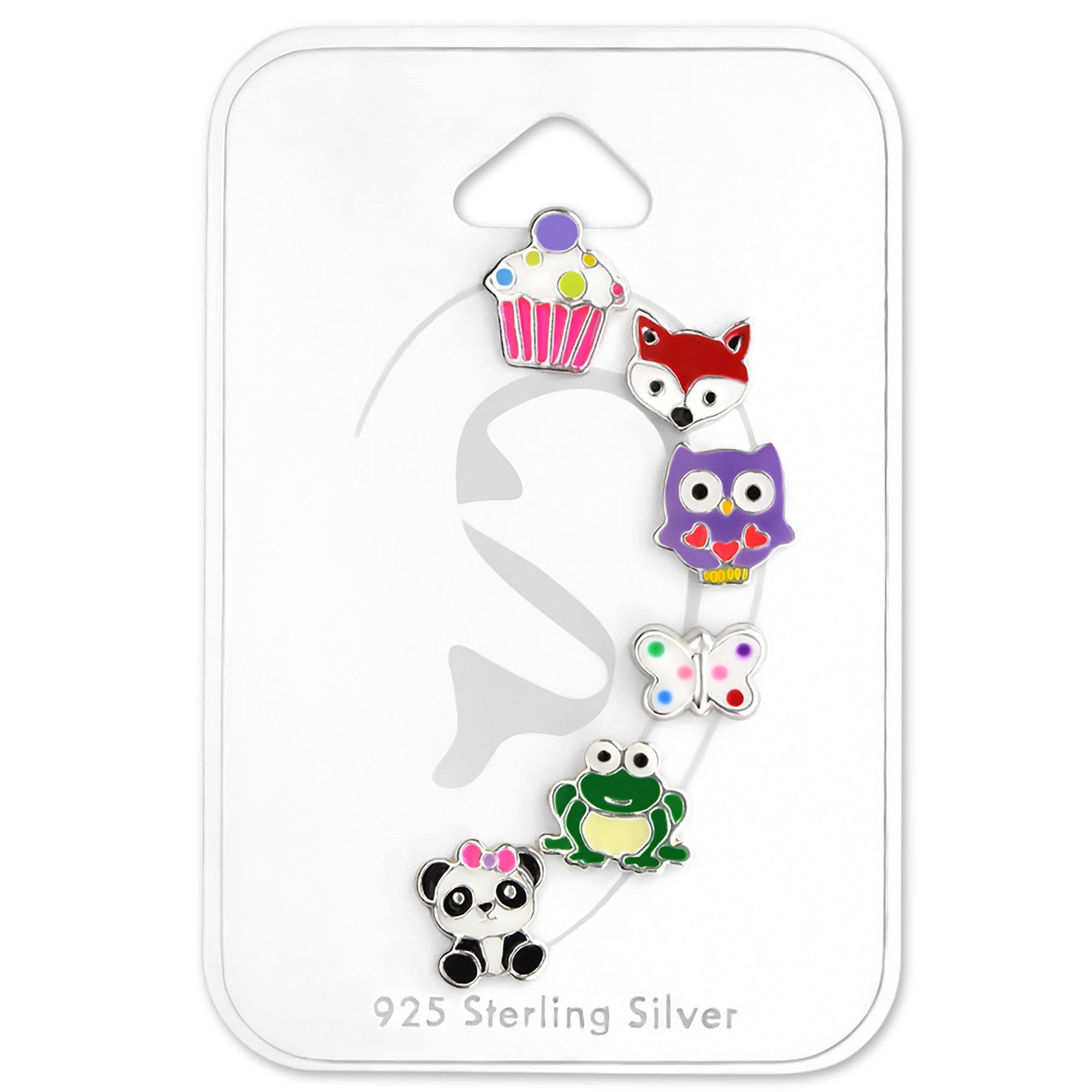 Kids Sterling Silver Mixed Earrings Set for Girls