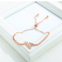 Rose Gold Butterfly Copper Bracelet