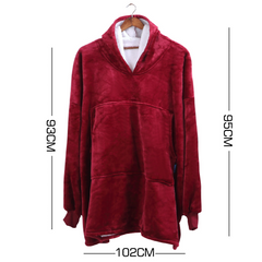 Sherpa Oversize Hoodie | Plush Fleece (Burgundy)