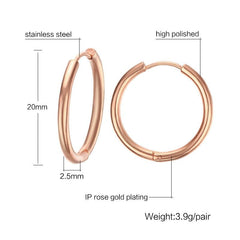 Stainless Steel Rose Gold Hoop Earring