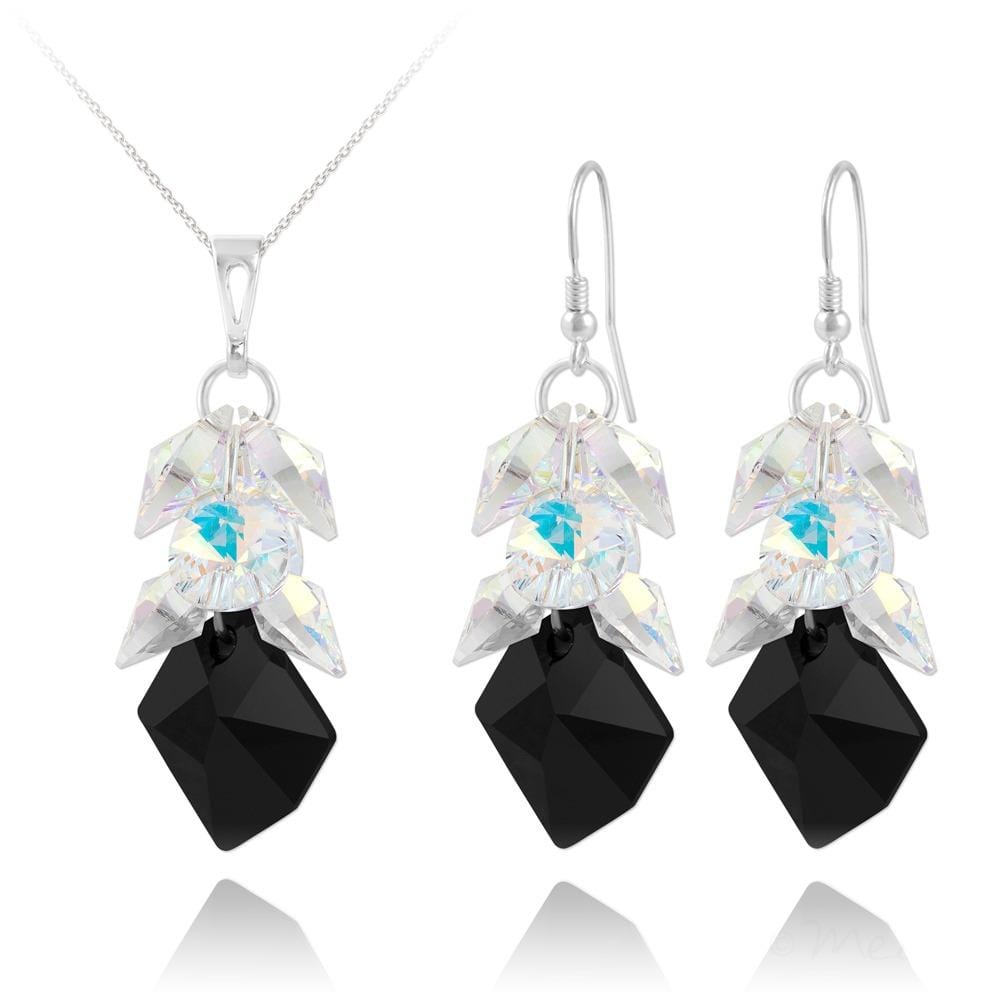 Silver Jewelry Set Made with Swarovski Crystal