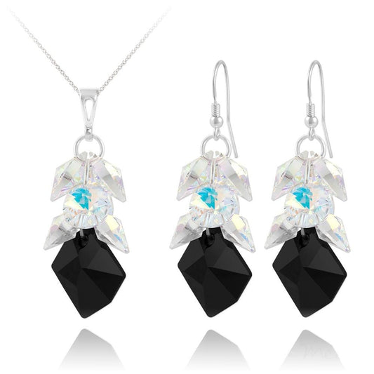 Silver Jewelry Set Made with Swarovski Crystal
