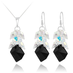 Silver Jewelry Set Made with Swarovski Crystal