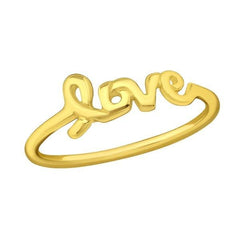 Silver Gold Love Midi Ring