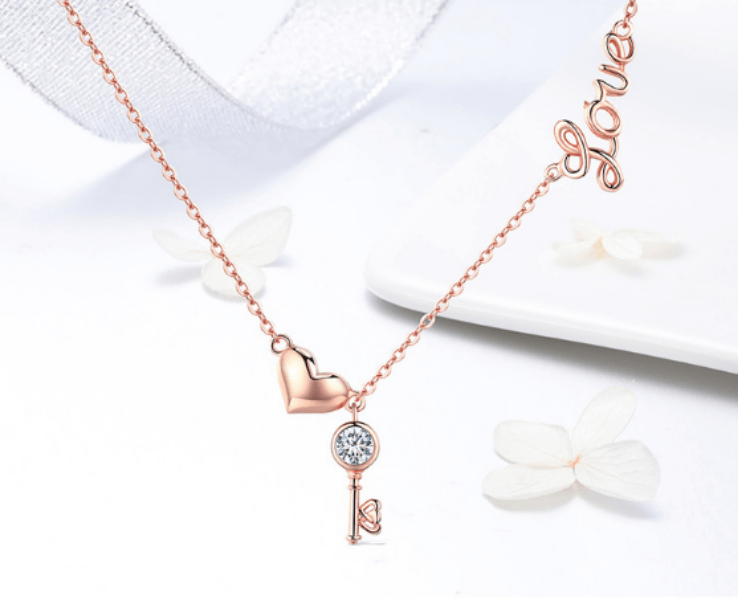 Rose Gold Lock Love Jewelry Set