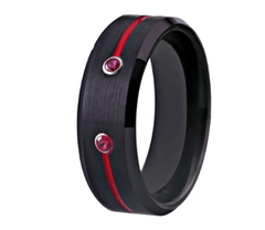 Tungsten Black CZ Wedding Ring