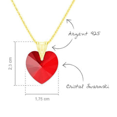 24K Gold Light Siam Heart Sterling Silver Jewellery Set