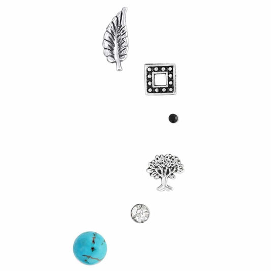 Silver Bali  Mix  Earrings Set