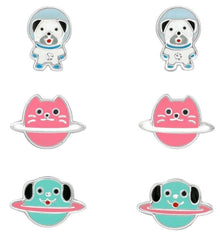 Silver Animal Planet earrings  Set for Girls