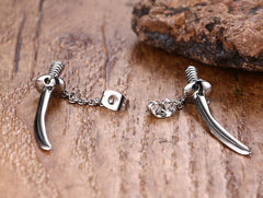 Stainless Steel Mens Sword Earrings