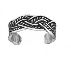 Oxidised sterling silver intertwined leaf ear cuff with engraved botanical detailing, an open 4 x 11 mm design and gift-box presentation in Australia.
