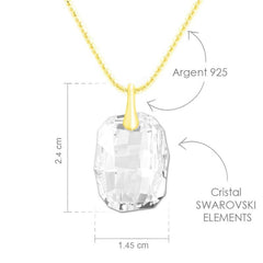 24K Gold White Crystal Swarovski Jewellery Set