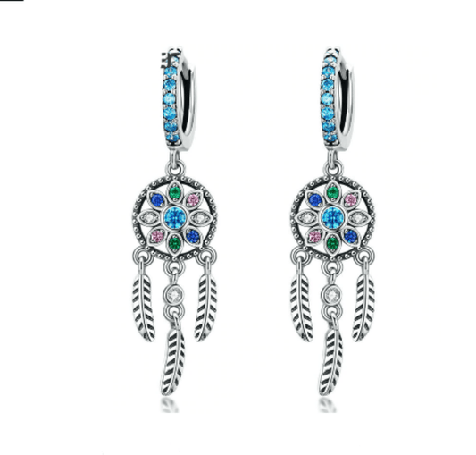 Silver Boho  Drop Earrings for Women