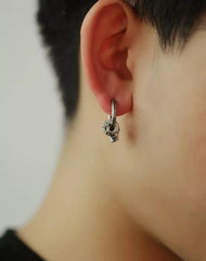 Stainles Steel Leopard Head Stud Earrings for Men