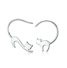 Sterling Silver Cat Earrings