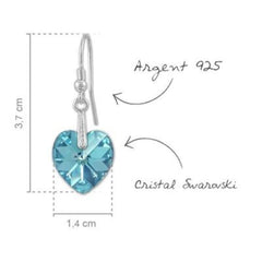 Aquamarine Silver Heart Earrings