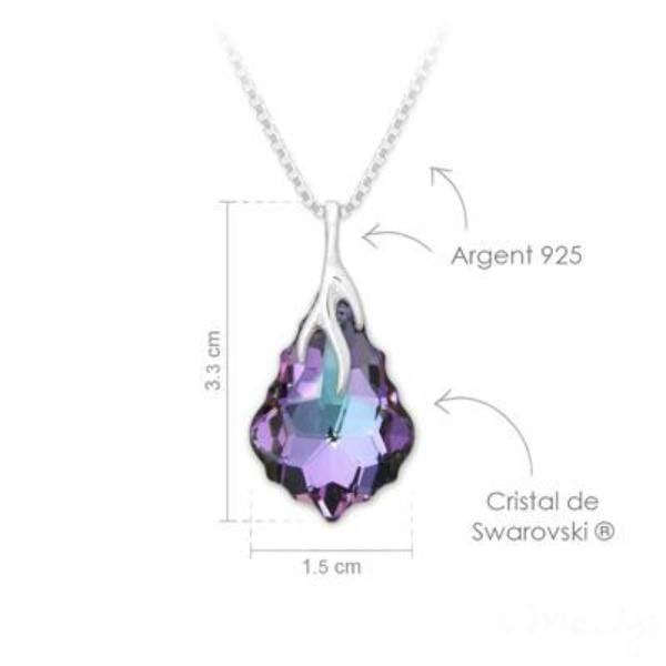 Silver Swarovski Crystal Baroque Drop Necklace