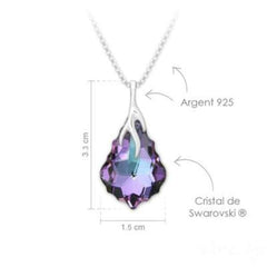 Silver Swarovski Crystal Baroque Drop Necklace